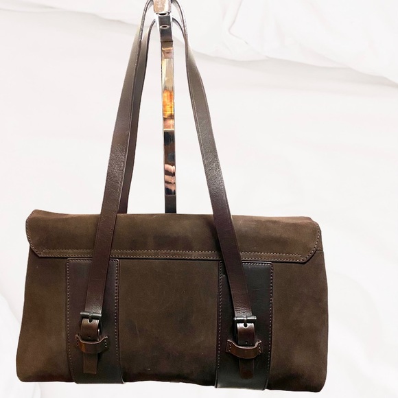 GUCCI brown suede shoulder bag double straps EXC COND - Picture 2 of 14